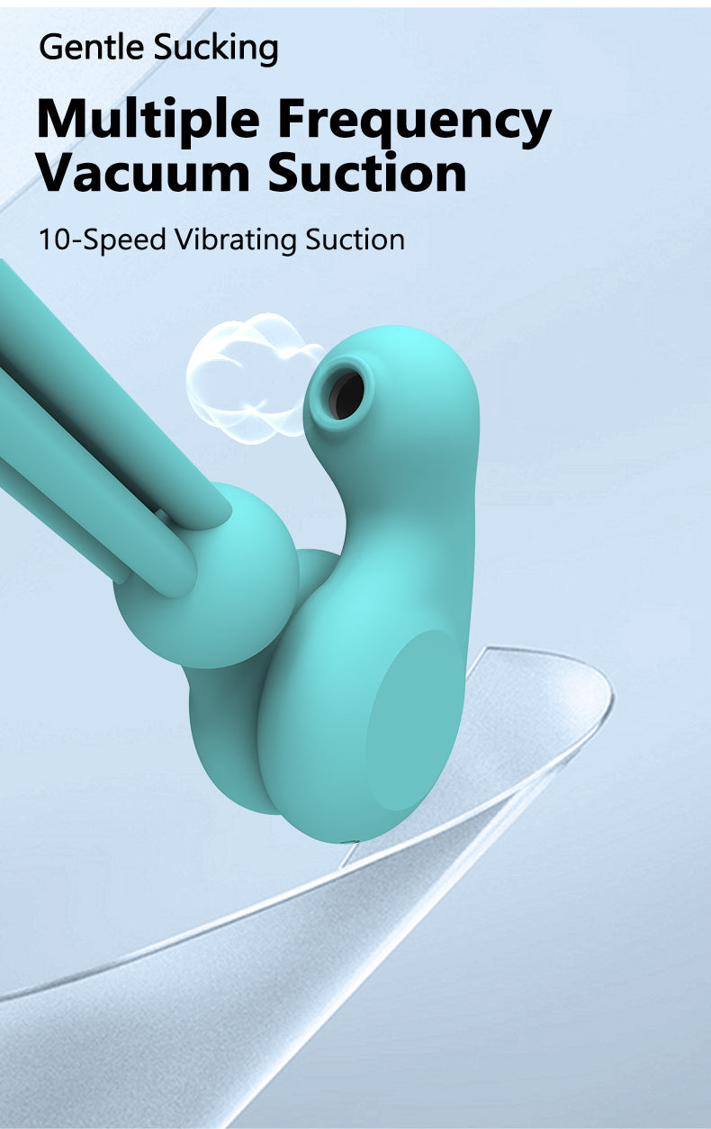 2-in-1 Detachable Suction Vibrator With 4 Bendable Sticks