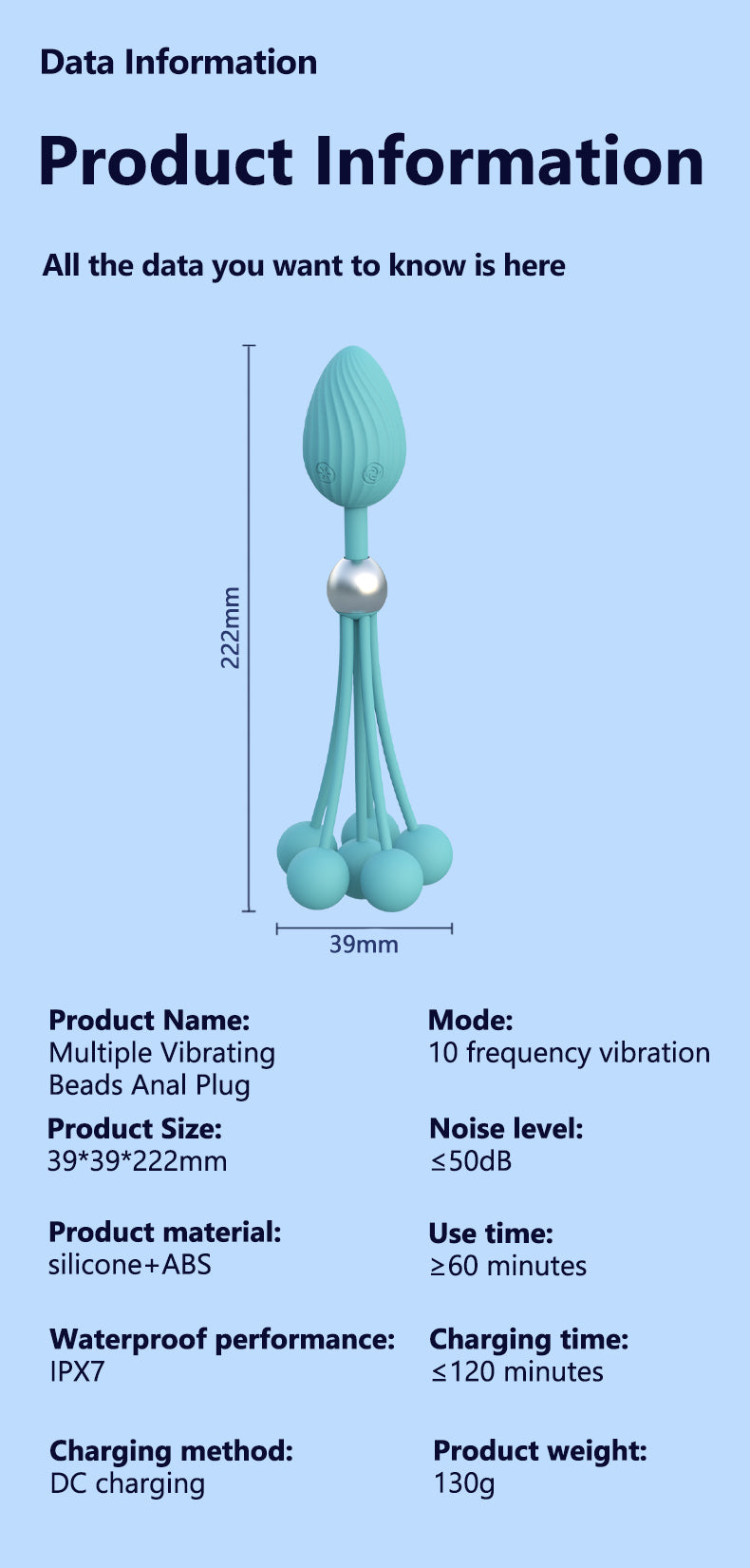 Multiple Vibrating Beads Anal Plug