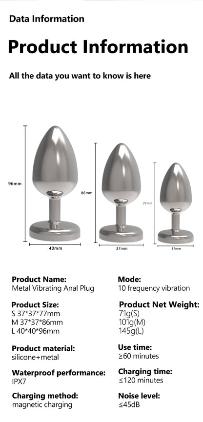 Metal Vibrating Anal Plug